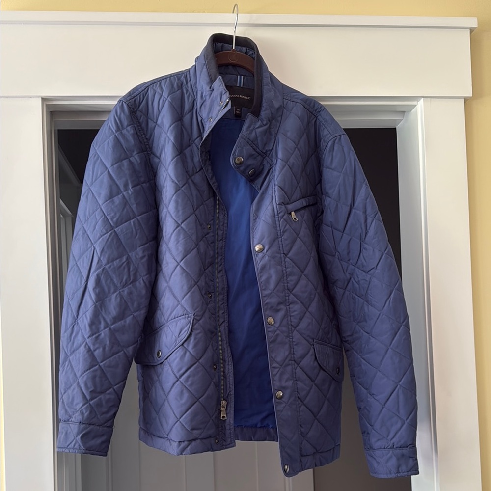 Banana Republic Men's Quilted Jacket - Blue